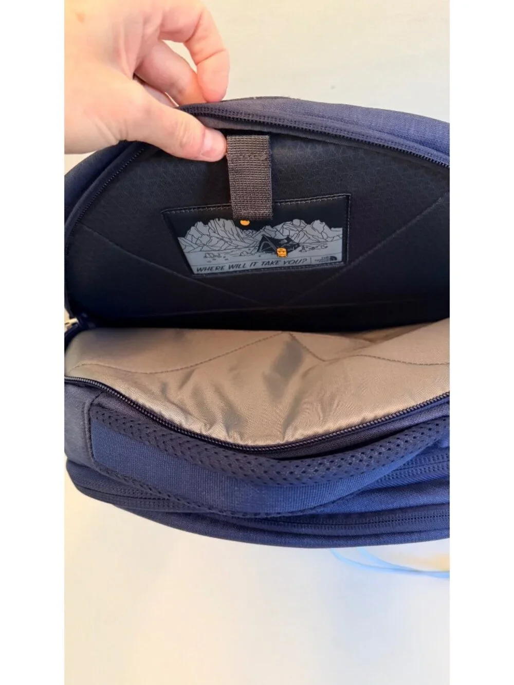 The North Face Borealis Backpack Navy Blue Dual Compartments Bungee Cord System